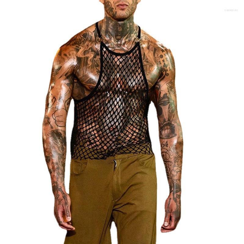 Men' Tank Tops 2023 Summer Sexy Hollow Out Mesh Top Mens Punk Hip Hop See-through Vintage Vest Sleeveless, Black
Men' Tank Tops 2023 Summer Sexy Hollow Out Mesh Top Mens Punk Hip Hop See-through Vintage Vest Sleeveless, Black