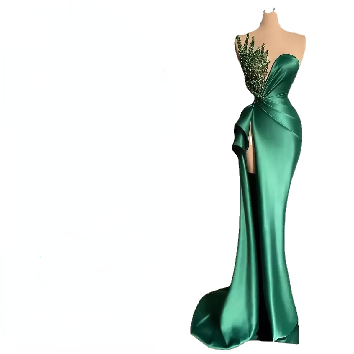 NEW! Hunter Green Mermaid Evening Dresses For African Women Long Sexy Side High Split Shiny Beads Sleeveless Formal Party Illusion Prom Party Gowns
NEW! Hunter Green Mermaid Evening Dresses For African Women Long Sexy Side High Split Shiny Beads Sleeveless Formal Party Illusion Prom Party Gowns