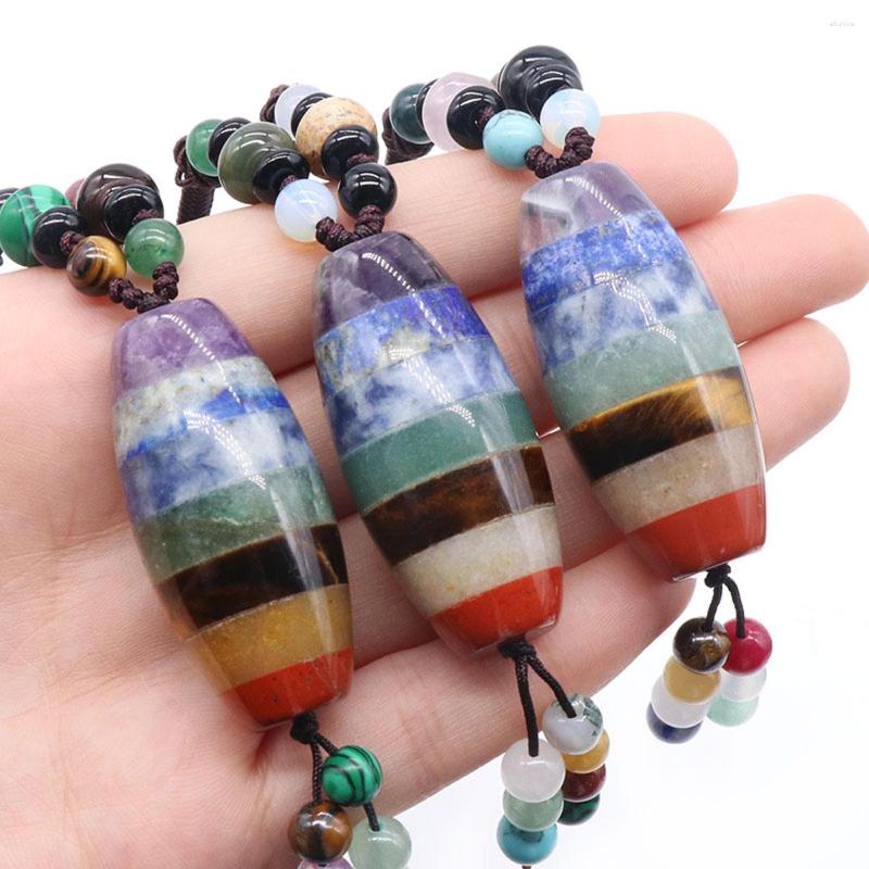 Pendant Necklaces 1PC 7 Chakras Natural Stone Colorful Yoga Energy Charm Long Rope Chain Sweater For Women
Pendant Necklaces 1PC 7 Chakras Natural Stone Colorful Yoga Energy Charm Long Rope Chain Sweater For Women