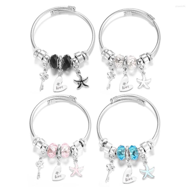 Bangle Heart-Shaped Love Rhinestone Starfish Stainless Steel Bracelet Women Crystal Beaded 4 Colors Closure Bangles Fashion Jewelry
Bangle Heart-Shaped Love Rhinestone Starfish Stainless Steel Bracelet Women Crystal Beaded 4 Colors Closure Bangles Fashion Jewelry