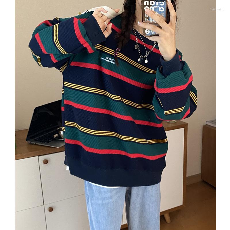 Women's Hoodies Retro Striped Sweater Women's 2023 Spring And Autumn Loose Oversize Lazy Wind Round Neck Top Clothing, Black
Women's Hoodies Retro Striped Sweater Women's 2023 Spring And Autumn Loose Oversize Lazy Wind Round Neck Top Clothing, Black