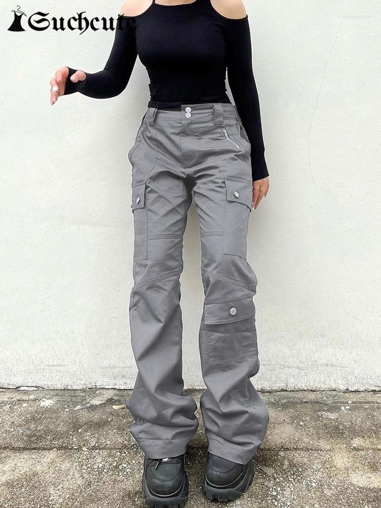 Women' Jeans SUCHCUTE Harajuku Solid Women Cargo Korean Fashion Streetwear Casual Denim Trousers Vintage Y2K Pocket Up Baggy Pants 2023, Picture shown 
Women' Jeans SUCHCUTE Harajuku Solid Women Cargo Korean Fashion Streetwear Casual Denim Trousers Vintage Y2K Pocket Up Baggy Pants 2023, Picture shown
