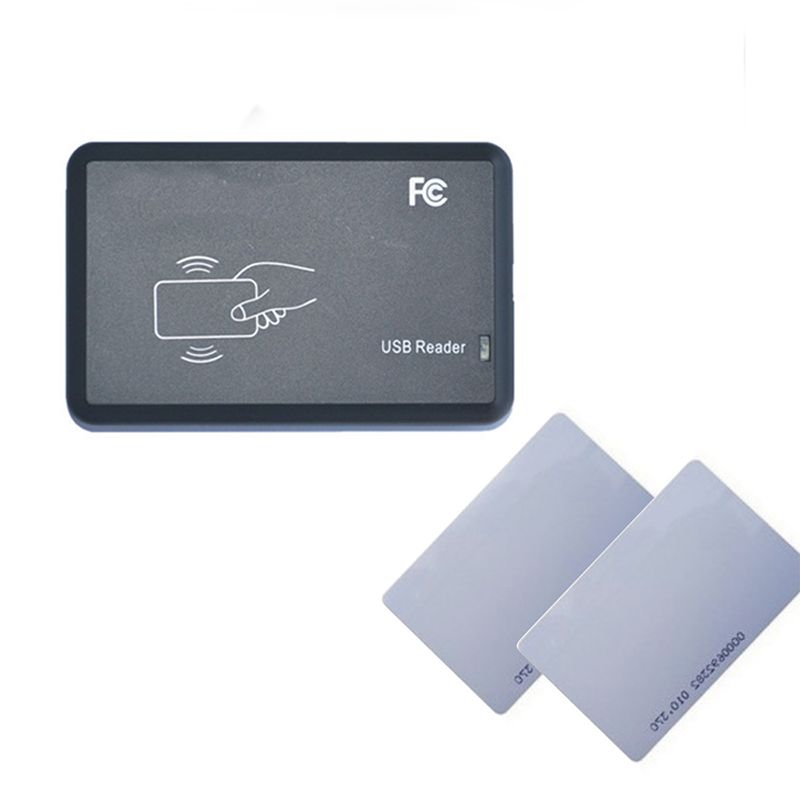 DIY 15 style output format EM4100 125KHZ Id card readeraccess control reader usb port 2pcs white card