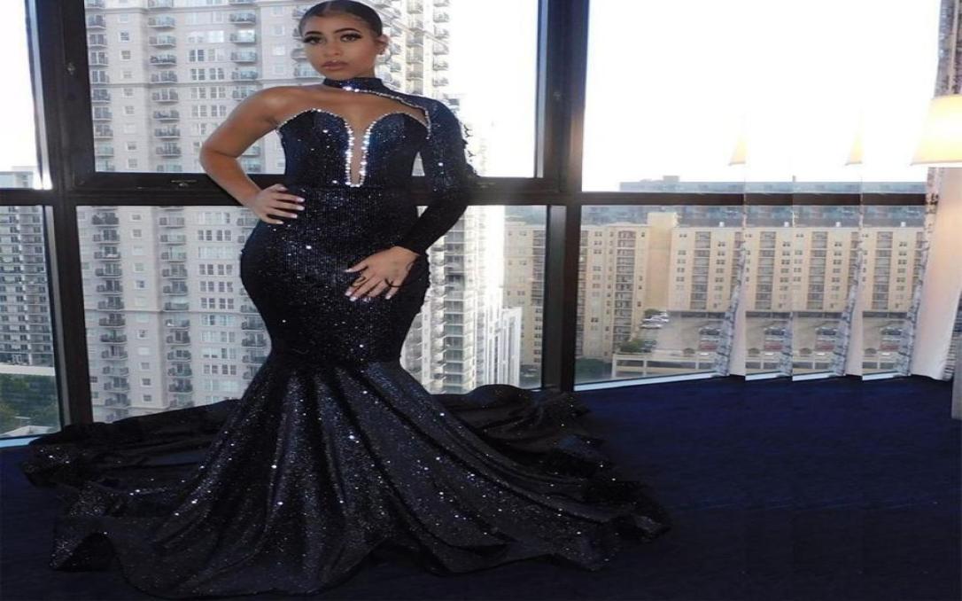Black Sequined Mermaid Prom Dresses One Long Sleeve High Neck Crystal Evening Gown Sweep Train Celebrity Party Dress6622956, Silver
Black Sequined Mermaid Prom Dresses One Long Sleeve High Neck Crystal Evening Gown Sweep Train Celebrity Party Dress6622956, Silver