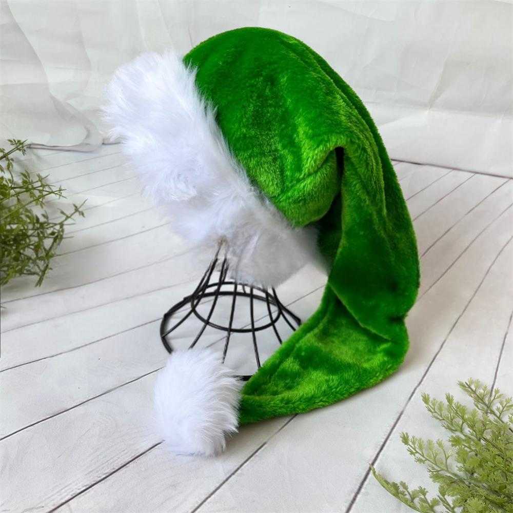 Update 75Cm Plush Long Merry Hat Cosplay Costume Santa Claus Cap For Adult Gift New Year Christmas Decoration 2023 - view 4