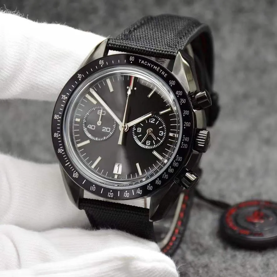 44MM Quartz Chronograph Silver Dial Mens Watches Moonwatch Leather Band Dark Side of the Ring Showing Tachymeter Markings Wristwatches
44MM Quartz Chronograph Silver Dial Mens Watches Moonwatch Leather Band Dark Side of the Ring Showing Tachymeter Markings Wristwatches