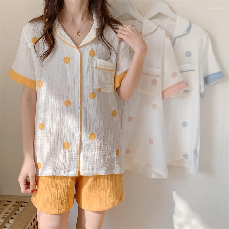 Women's Sleepwear Breathable And Comfortable Summer Pajama Set Women's Short-Sleeved Top With Shorts Home Clothing Gauze Cotton Crepe, Pink
Women's Sleepwear Breathable And Comfortable Summer Pajama Set Women's Short-Sleeved Top With Shorts Home Clothing Gauze Cotton Crepe, Pink