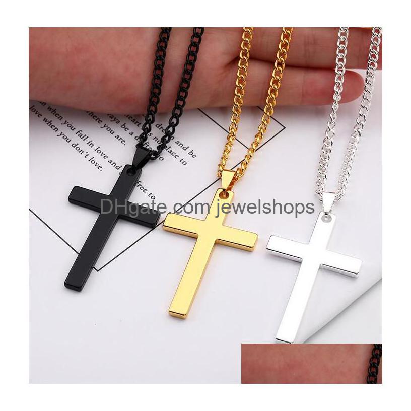 Pendant Necklaces Cross Necklace For Men Women Sier Black Gold Stainless Steel Plain Hiphop Street Jewelry Gift Drop Delivery Pendant Dheax
Pendant Necklaces Cross Necklace For Men Women Sier Black Gold Stainless Steel Plain Hiphop Street Jewelry Gift Drop Delivery Pendant Dheax