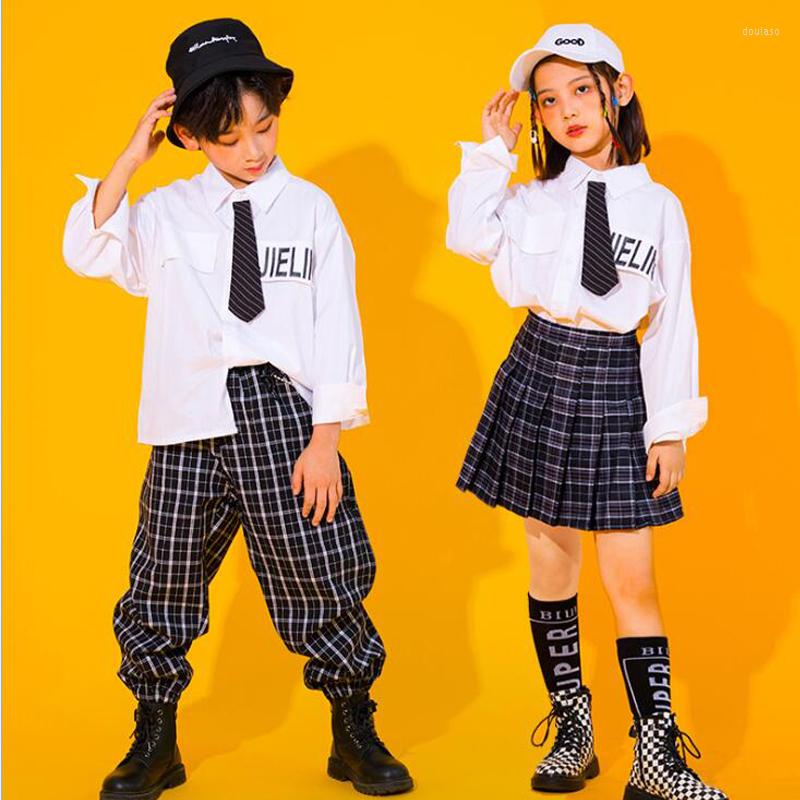 Stage Wear Kids Ballroom Hip Hop Dancing Clothing White Shirt Plaid Skirt Pants Boys Girls School Uniforms Jazz Dance Costume Clothes
Stage Wear Kids Ballroom Hip Hop Dancing Clothing White Shirt Plaid Skirt Pants Boys Girls School Uniforms Jazz Dance Costume Clothes