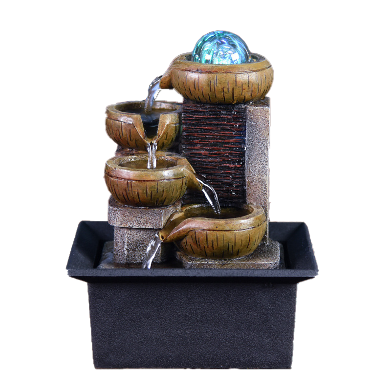 Gifts Desktop Water Fountain Portable Tabletop Waterfall Kit Soothing Relaxation Zen Meditation Lucky Fengshui Home Decorations T22659945