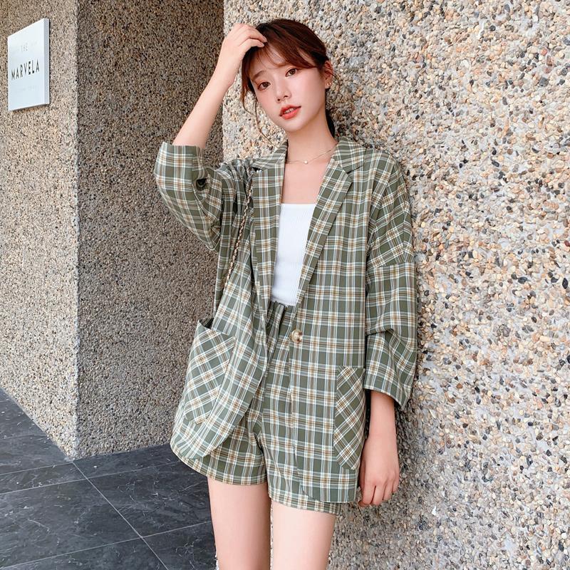 Women's Two Piece Pants Elegant Autumn Plaid Suit 2PS Set Women Blazer Coat Causal Long Sleeve Oversize Shorts Office Lady Pocket, Picture
Women's Two Piece Pants Elegant Autumn Plaid Suit 2PS Set Women Blazer Coat Causal Long Sleeve Oversize Shorts Office Lady Pocket, Picture