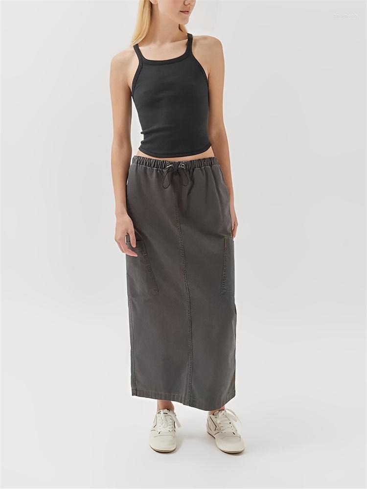 Skirts Vintage Cargo Long For Women Y2k Grunge Skirt Chic Goth Loose High Waist Split Drawstring With Pocket Streetwear, Gray
Skirts Vintage Cargo Long For Women Y2k Grunge Skirt Chic Goth Loose High Waist Split Drawstring With Pocket Streetwear, Gray