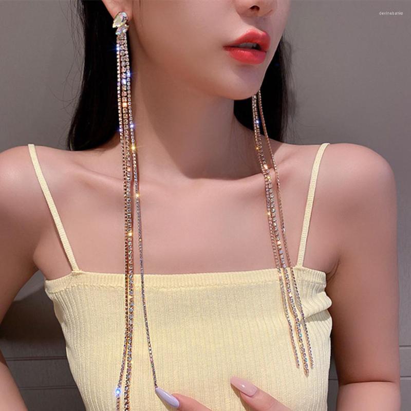 Dangle Earrings Bling Rhinestone 34cm Super Long Tassel Party Jewelry For Women Luxury Crystal Ear Line Wedding Drop
Dangle Earrings Bling Rhinestone 34cm Super Long Tassel Party Jewelry For Women Luxury Crystal Ear Line Wedding Drop