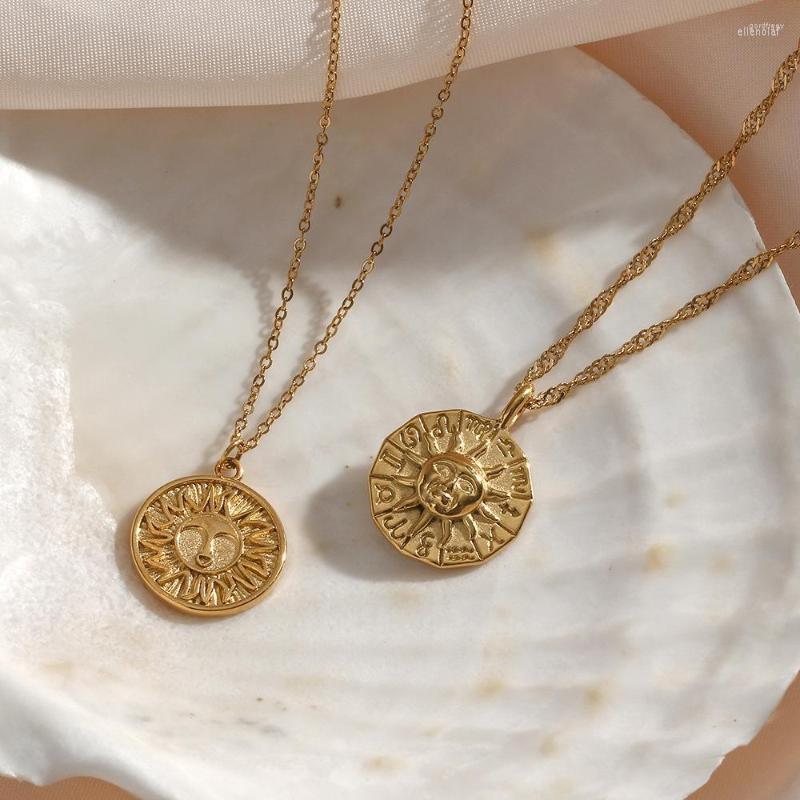 Pendant Necklaces Classic Sun And Moon Necklacce Constellation Small Circle Sunshine Water Wave Chain Stainless Steel Women Jewelry Flower
Pendant Necklaces Classic Sun And Moon Necklacce Constellation Small Circle Sunshine Water Wave Chain Stainless Steel Women Jewelry Flower