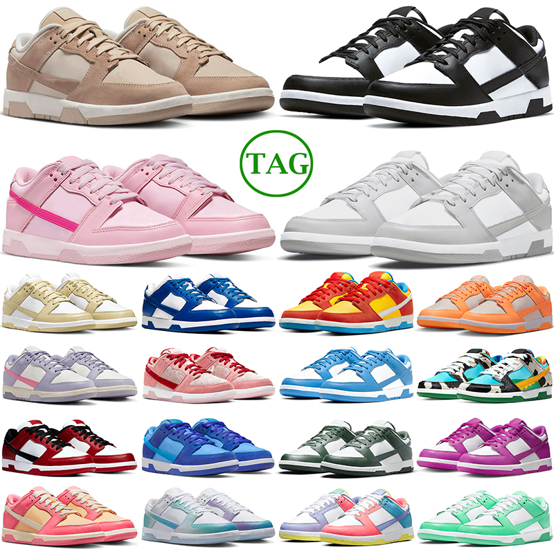 Men Women low designer shoes panda white black grey fog Pink UNC Rose whisper Lilac blue Raspberry Candy Active Fuchsia trainers sneakers