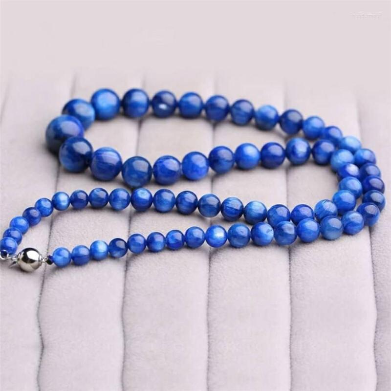 Chains 6mm--14mm Blue Genuine Natural Kyanite Gemstone Necklace Women Men Long Chain Crystal Round Bead
Chains 6mm--14mm Blue Genuine Natural Kyanite Gemstone Necklace Women Men Long Chain Crystal Round Bead