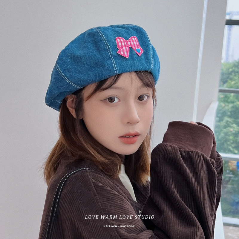 Japanese Retro Denim Berets Hat Cute Bow Sweet College Style Painter Caps Spring Autumn Autumn Fashion Women's Hats Beret
Japanese Retro Denim Berets Hat Cute Bow Sweet College Style Painter Caps Spring Autumn Autumn Fashion Women's Hats Beret