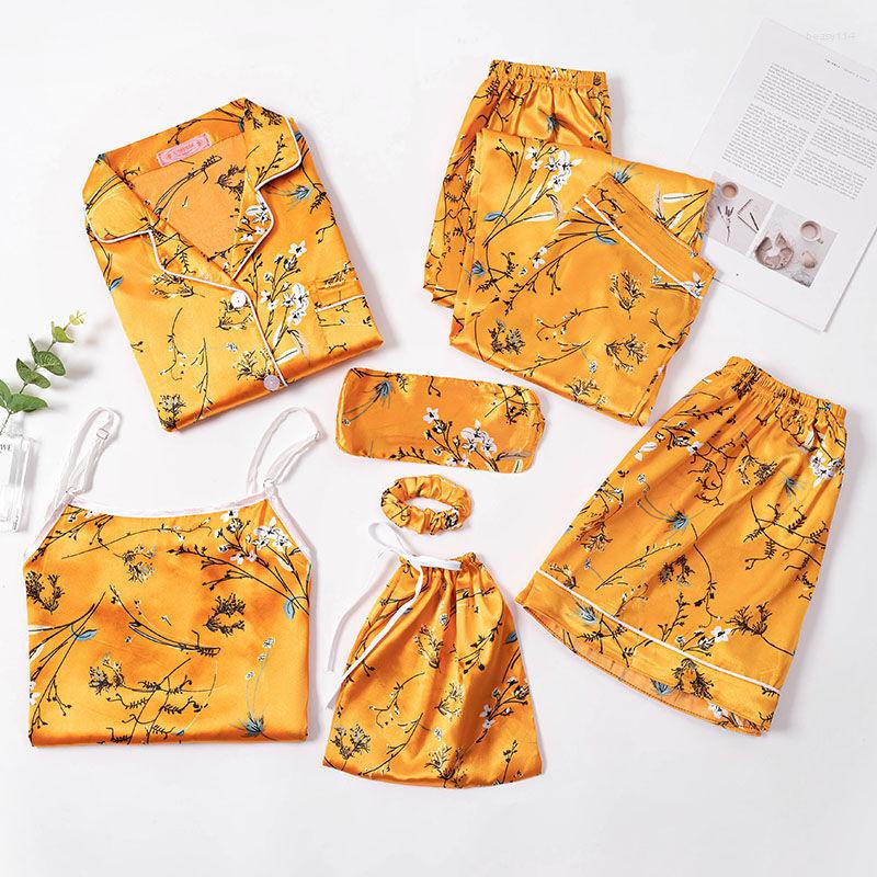 Women's Sleepwear Pajama Women 2023 Four Seasons Wearable Silk Seven-Piece Set With Long Sleeves European And American Home Furnishings
Women's Sleepwear Pajama Women 2023 Four Seasons Wearable Silk Seven-Piece Set With Long Sleeves European And American Home Furnishings