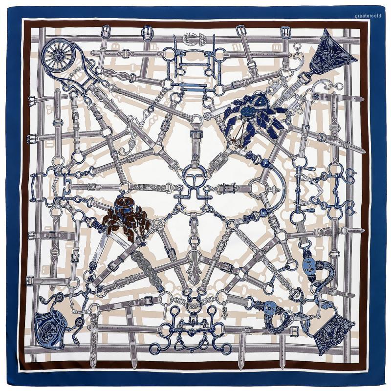 Scarves Steampunk Belt Knot Print Twill Square Silk Women Fashion Hijab Scarf Female Shawl 130 130Cm Beach Bandana
Scarves Steampunk Belt Knot Print Twill Square Silk Women Fashion Hijab Scarf Female Shawl 130 130Cm Beach Bandana