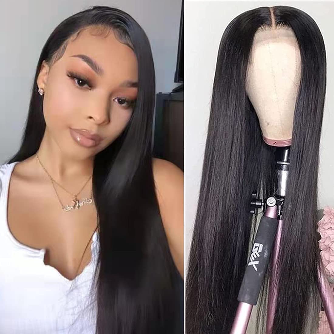 26 Inch 13x4 Lace Front Wigs Human Hair Straight Pre Plucked HD Transparent Lace Frontal Wigs for Black Women Lace Frontal Wig, Natural color
26 Inch 13x4 Lace Front Wigs Human Hair Straight Pre Plucked HD Transparent Lace Frontal Wigs for Black Women Lace Frontal Wig, Natural color
