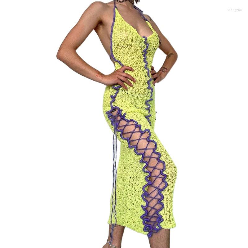 Casual Dresses European And American Style 2023 Summer Women' Wear Hanging Neck Sexy Low Chest Open Back Strap Slim Fit Wrap Hip Dress, Yellow
Casual Dresses European And American Style 2023 Summer Women' Wear Hanging Neck Sexy Low Chest Open Back Strap Slim Fit Wrap Hip Dress, Yellow