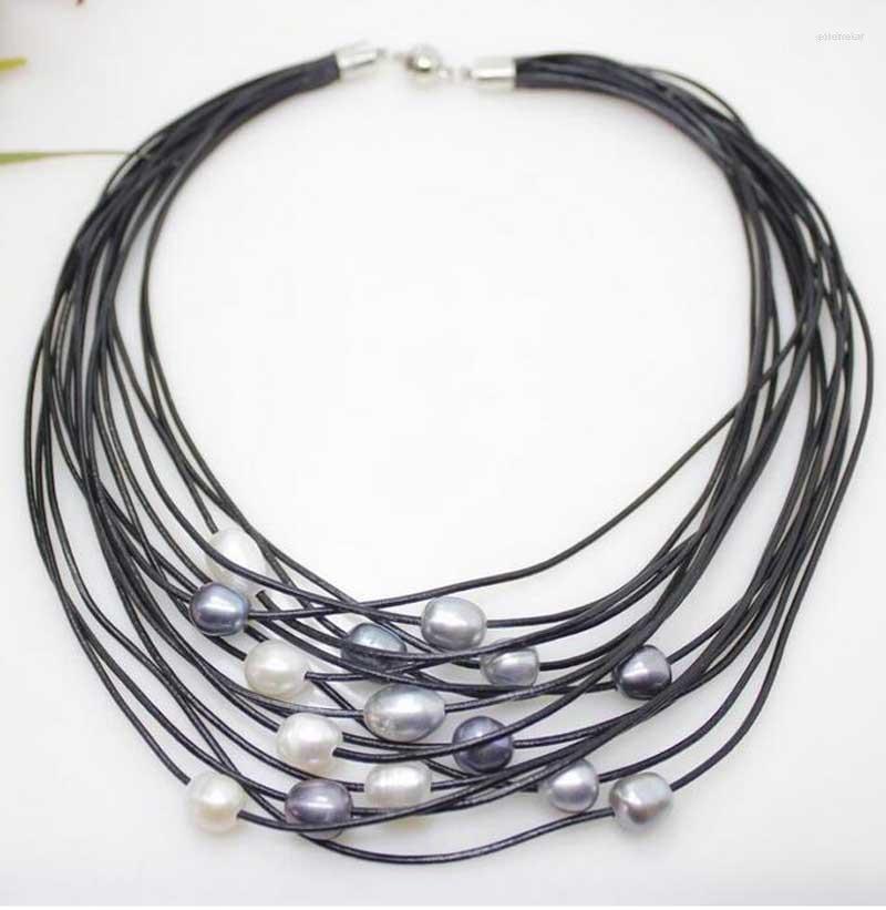 Chains 10-12mm Real White Gray Black Freshwater Pearl Pendant Necklace Leather Cord Magnet Clasp Fashion Jewelry
Chains 10-12mm Real White Gray Black Freshwater Pearl Pendant Necklace Leather Cord Magnet Clasp Fashion Jewelry