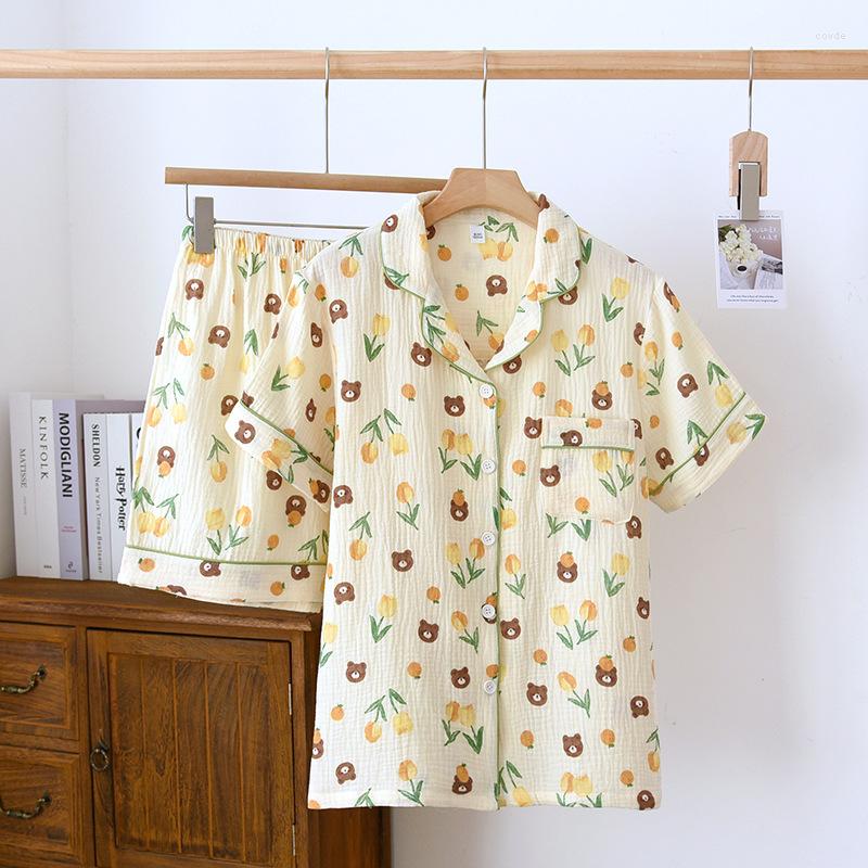 Women's Sleepwear 2 Piece Set Women's Pajamas Summer Short Sleeve Shorts Loungewear Cute Bear Printed Female Cotton Nightwear Home Suit, Tulip bear
Women's Sleepwear 2 Piece Set Women's Pajamas Summer Short Sleeve Shorts Loungewear Cute Bear Printed Female Cotton Nightwear Home Suit, Tulip bear