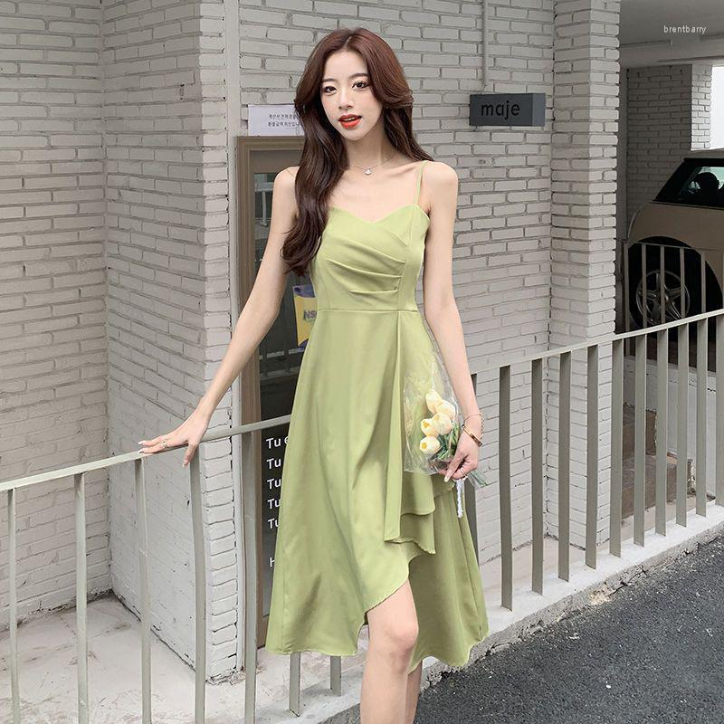 Casual Dresses Elegant Women Sling Mini Ruffle Dress Spaghetti Strap Irregular Clothes Solid Color Sexy Club Beach Party Summer, Green
Casual Dresses Elegant Women Sling Mini Ruffle Dress Spaghetti Strap Irregular Clothes Solid Color Sexy Club Beach Party Summer, Green