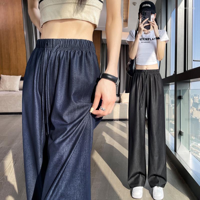 Women' Pants 2023 In Ice Silk Wide Leg Woman Solid HIGH Loose Summer Faux Denim Elastic Waist Straight Casual Capris YCMYUNYAN, Petite blue
Women' Pants 2023 In Ice Silk Wide Leg Woman Solid HIGH Loose Summer Faux Denim Elastic Waist Straight Casual Capris YCMYUNYAN, Petite blue