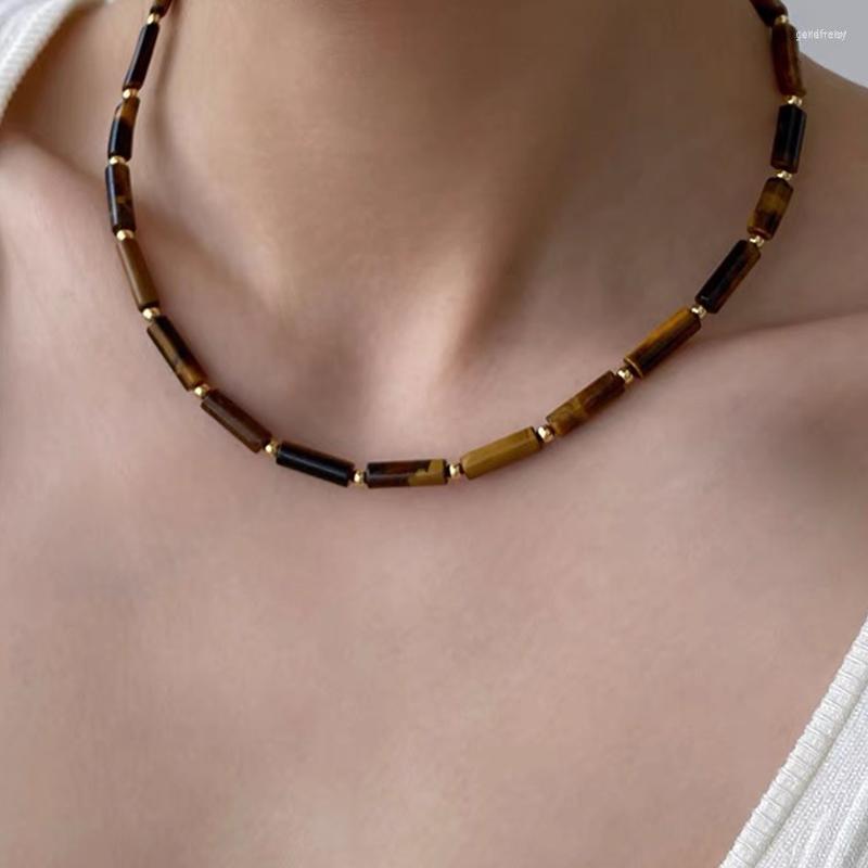 Choker Natural Stone Cystal Tube Beads Necklaces For Women Men Handmade Golden Punk Style Neck Chains Fashion Jewelry
Choker Natural Stone Cystal Tube Beads Necklaces For Women Men Handmade Golden Punk Style Neck Chains Fashion Jewelry