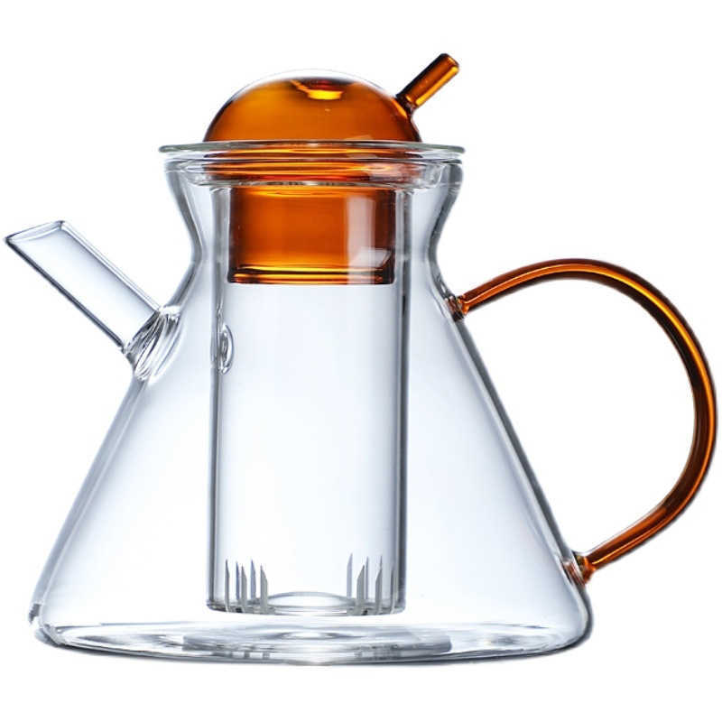 Glass cold water cup glass cold kettle amber with ball cover Faz pot flower teapot tea set cup cute water bottle L230620
