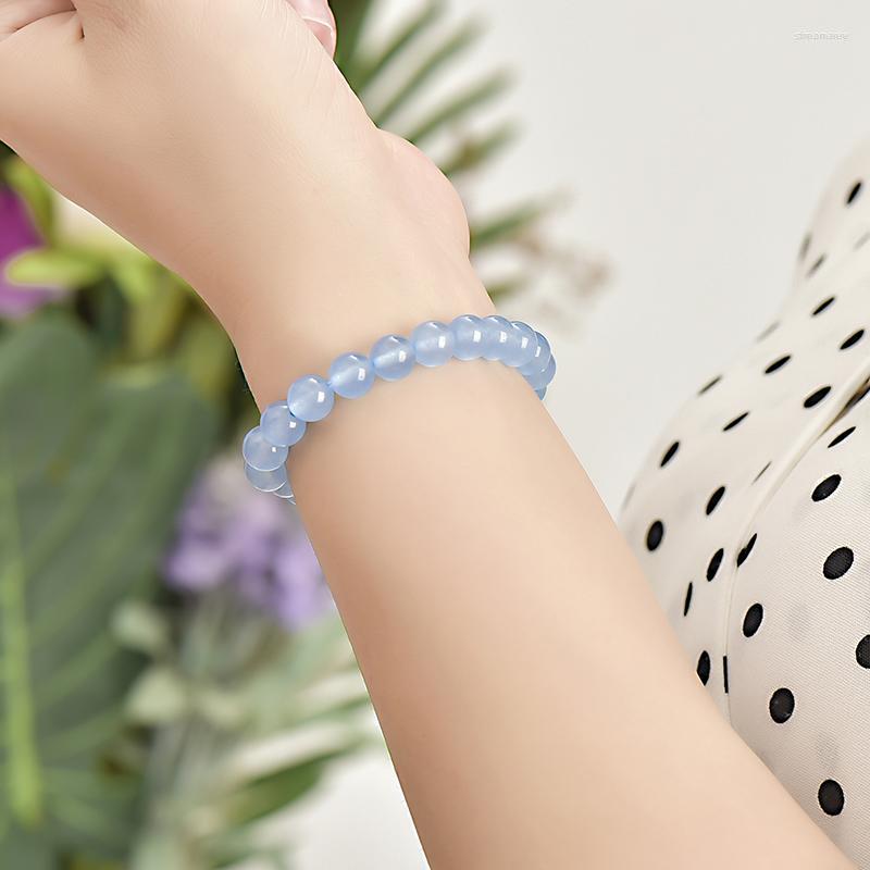Strand Men Bracelets Natural Healing Energy Chalcedony Bracelet Polished 8mm Beads Bangle Elastic Pulsera Women Jewelry
Strand Men Bracelets Natural Healing Energy Chalcedony Bracelet Polished 8mm Beads Bangle Elastic Pulsera Women Jewelry