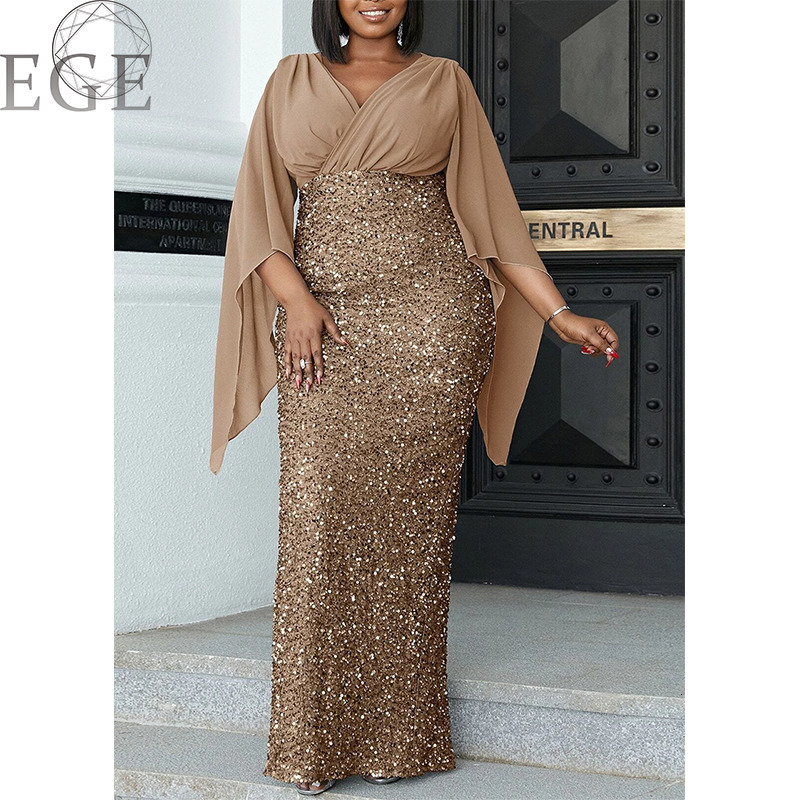 Plus size Dresses 2023 Size Luxury Dress Shiny Chiffon Loose Sherfang Elegant Banquet Midi V Neck 230627, Blue
Plus size Dresses 2023 Size Luxury Dress Shiny Chiffon Loose Sherfang Elegant Banquet Midi V Neck 230627, Blue