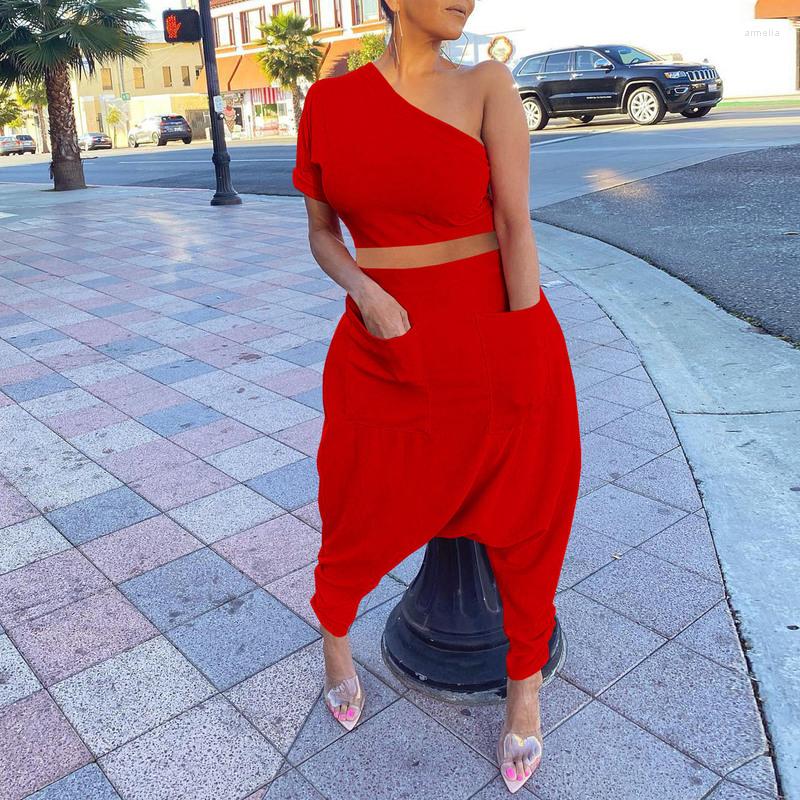 Women' Two Piece Pants WUHE Cotton Solid Casual Loose Women Suits Slash Neck One Sleeve Top Harem Set 2 Pockets Fashion Streerwear, Black
Women' Two Piece Pants WUHE Cotton Solid Casual Loose Women Suits Slash Neck One Sleeve Top Harem Set 2 Pockets Fashion Streerwear, Black
