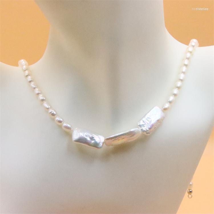 Chains ZFSILVER 925 Sterling Silver Natural Baroque Rectangle Freshwater Pearl Necklace Match All Jewelry Women DIY Gift Party
Chains ZFSILVER 925 Sterling Silver Natural Baroque Rectangle Freshwater Pearl Necklace Match All Jewelry Women DIY Gift Party