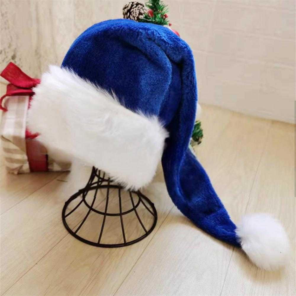 Update 75Cm Plush Long Merry Hat Cosplay Costume Santa Claus Cap For Adult Gift New Year Christmas Decoration 2023 - view 6