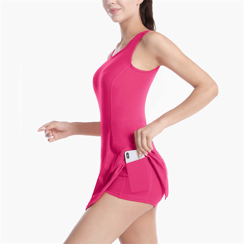 Sport L-01 Tennis Dress Yoga Skirts Women Exercise Chest Pad Inside Shorts Dresses With Pocket Golf Gym Slip Fitness Woman Tennis Dress Lady, Black
Sport L-01 Tennis Dress Yoga Skirts Women Exercise Chest Pad Inside Shorts Dresses With Pocket Golf Gym Slip Fitness Woman Tennis Dress Lady, Black