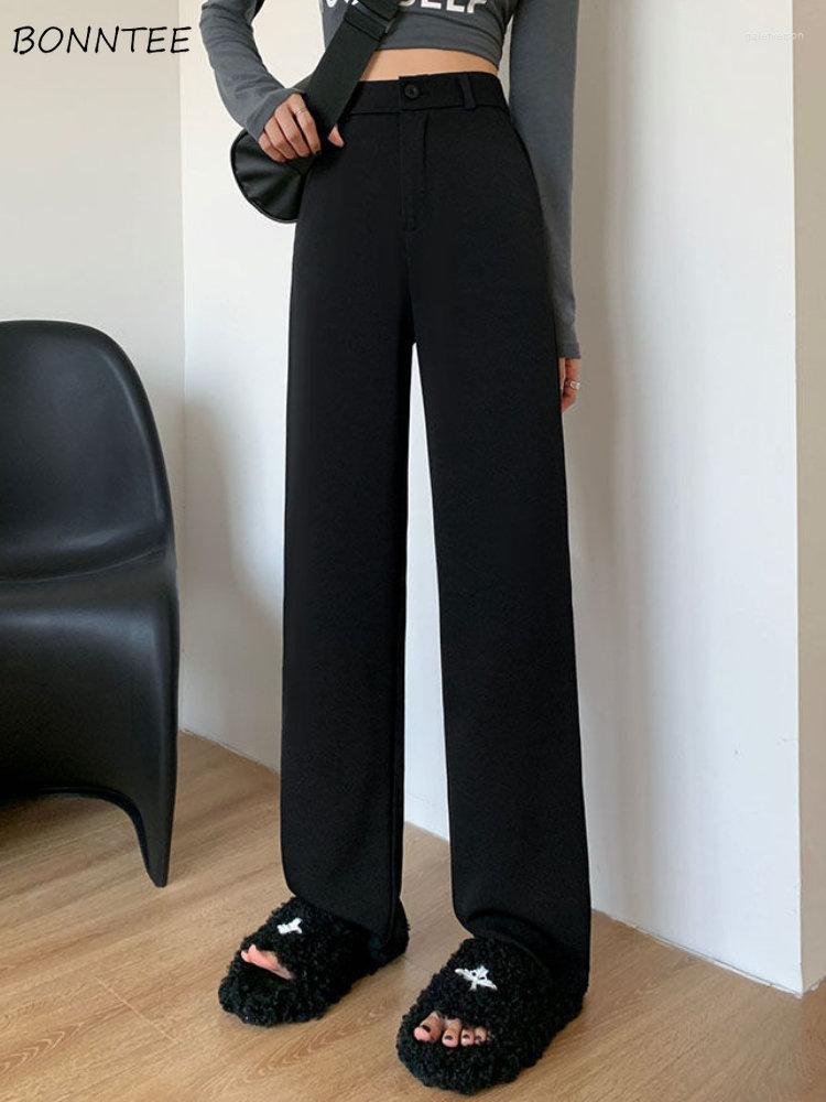 Women' Pants Straight Women Office Lady Black Basic All-match Vintage Loose Temper Soft Leisure Spring High Waist Korean Style Fashion, Ankle length elastic
Women' Pants Straight Women Office Lady Black Basic All-match Vintage Loose Temper Soft Leisure Spring High Waist Korean Style Fashion, Ankle length elastic