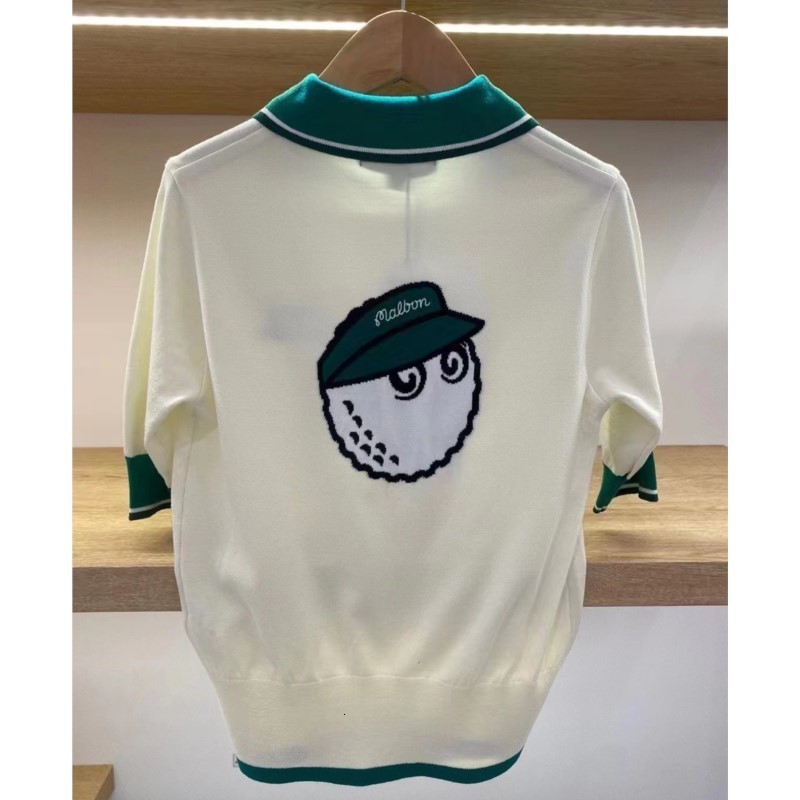 Women Golf Knitted Top Pullover Puff Sleeve Casual Sweater Blouse Shirt 230627