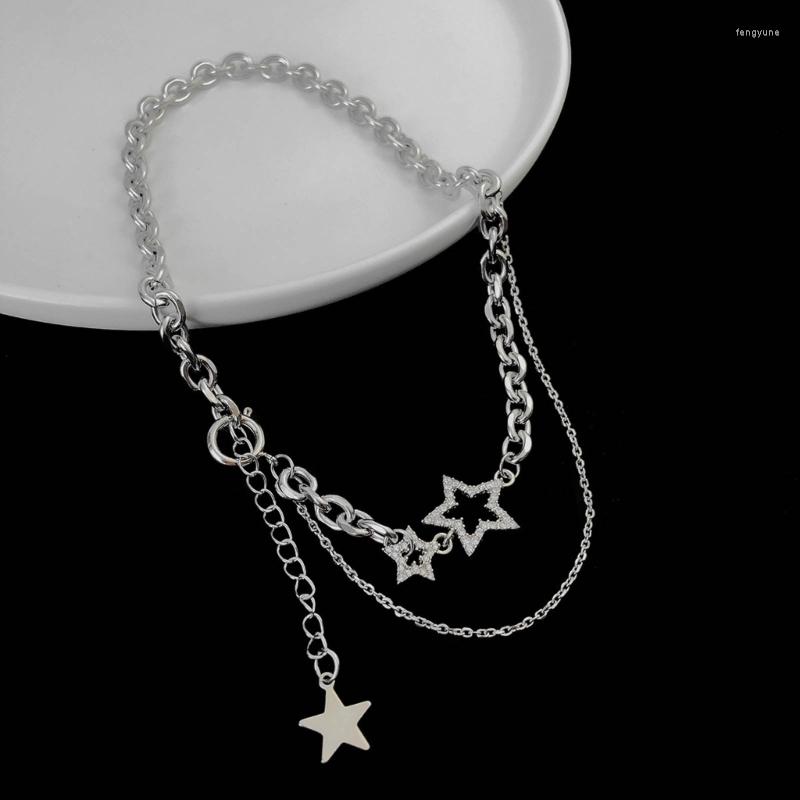 Pendant Necklaces 4XBE Zircon Five-pointed Aesthetic Necklace Fashion Simple Layered Clavicle Chain Women Girl Birthday Party Jewelry Gift
Pendant Necklaces 4XBE Zircon Five-pointed Aesthetic Necklace Fashion Simple Layered Clavicle Chain Women Girl Birthday Party Jewelry Gift