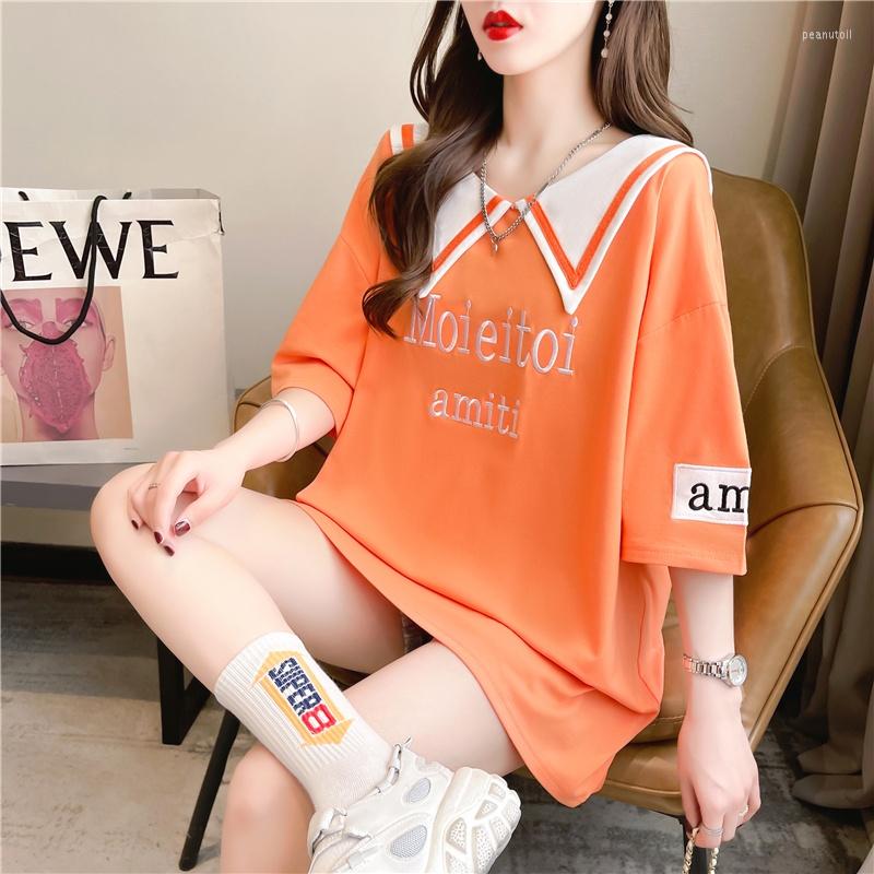 Women's T Shirts DAYIFUN Half Sleeve T-shirts Women 2023 Letter Embroidery Short Navy Collar Shirt Summer Mid Length Loose Top Tees, Black
Women's T Shirts DAYIFUN Half Sleeve T-shirts Women 2023 Letter Embroidery Short Navy Collar Shirt Summer Mid Length Loose Top Tees, Black