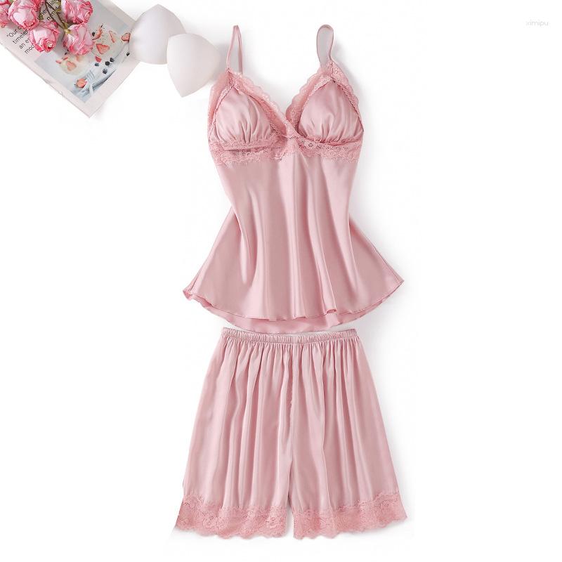 Women's Sleepwear Pink Lace Strap Top&Shorts Women V-neck Pajamas Set Summer Nightwear Satin Sleep Femme Pijamas Suit Casual 2PCS
Women's Sleepwear Pink Lace Strap Top&Shorts Women V-neck Pajamas Set Summer Nightwear Satin Sleep Femme Pijamas Suit Casual 2PCS