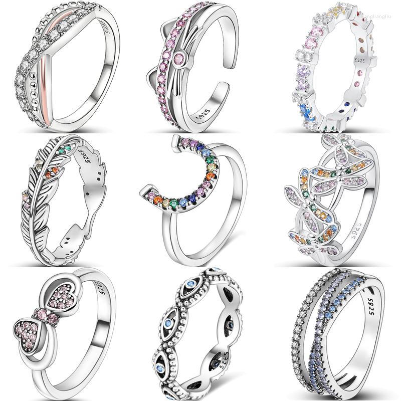 Cluster Rings Original Design 925 Sterling Silver Colorful Zircon Dragonfly Bowknot Winding Sparkling Luxury Europe Wedding Jewelry Gift
Cluster Rings Original Design 925 Sterling Silver Colorful Zircon Dragonfly Bowknot Winding Sparkling Luxury Europe Wedding Jewelry Gift