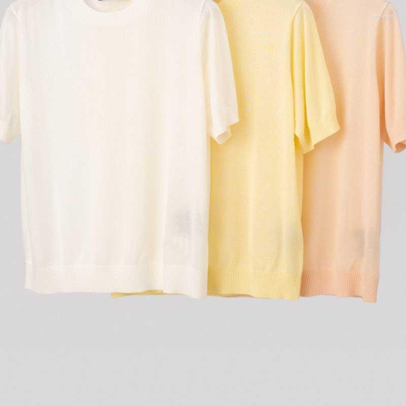 Women' T Shirts Short-sleeved T-shirt Women Knitted Sweater 2023 Summer Thin Section Round Neck Slim Short Embroidery Top, White
Women' T Shirts Short-sleeved T-shirt Women Knitted Sweater 2023 Summer Thin Section Round Neck Slim Short Embroidery Top, White