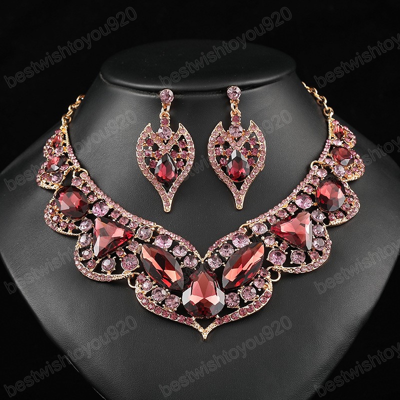 Exquisite Heart Purple Crystal Jewelry Sets For Women Wedding Party Jewelry Accessories Stud Earrings & Necklace Set, As picture
Exquisite Heart Purple Crystal Jewelry Sets For Women Wedding Party Jewelry Accessories Stud Earrings & Necklace Set, As picture