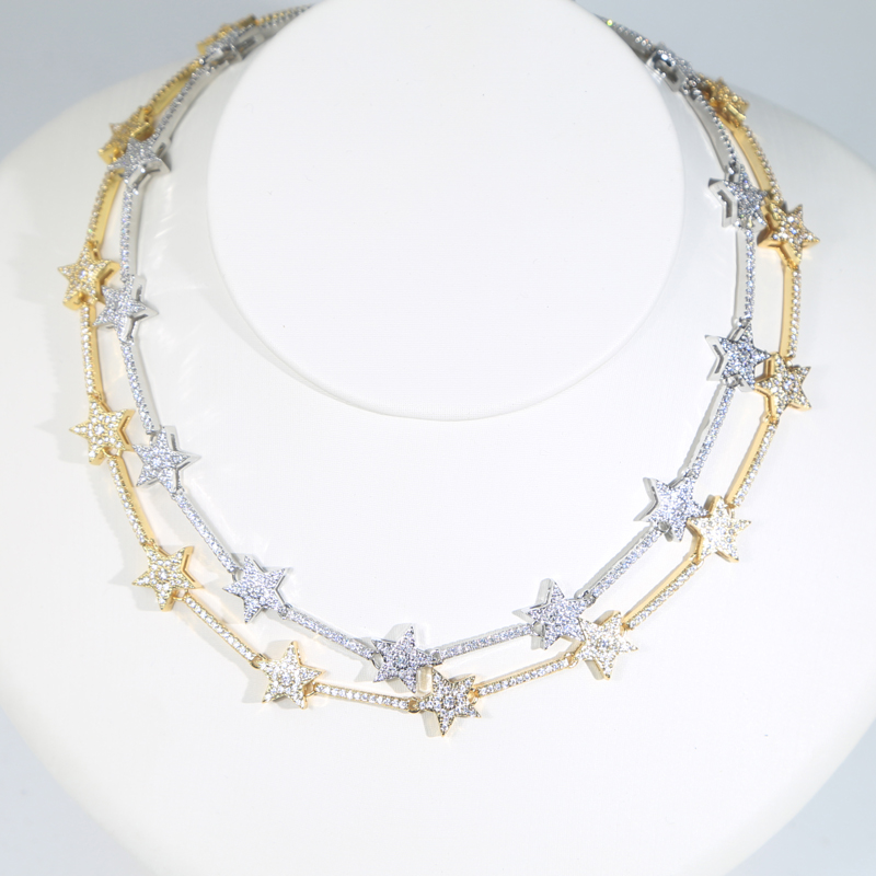 new arrival star wedding Necklace High Quality women lady Iced Out Zirconia Fashion gift Jewelry