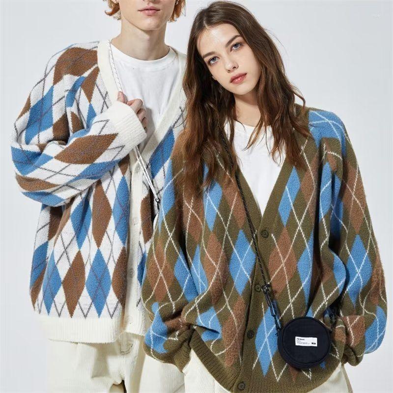 Women's Knits Spring And Autumn Oversized Sweaters Women Korean Fashion Plaid Couple Coat Causal V-neck Knitted Cardigan Top Clothing, White
Women's Knits Spring And Autumn Oversized Sweaters Women Korean Fashion Plaid Couple Coat Causal V-neck Knitted Cardigan Top Clothing, White