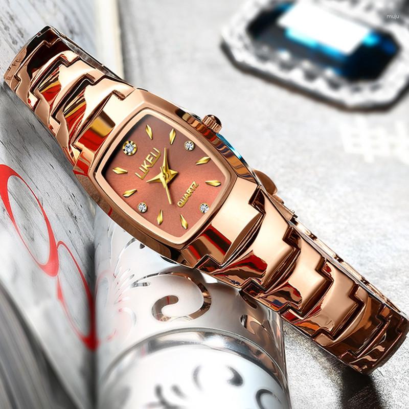 Wristwatches 2023 Watch Women Watches Top Gold Waterproof Quartz Wrist Ladies Clock Fashion Simple Relogio