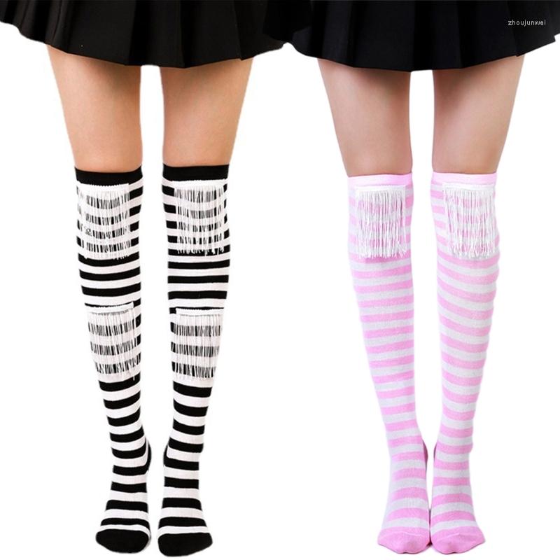 Women Socks Girls Over Knee Long Tassels Patchwork Christmas Striped Thigh High Stockings Holiday Party Stage Costume, Pink
Women Socks Girls Over Knee Long Tassels Patchwork Christmas Striped Thigh High Stockings Holiday Party Stage Costume, Pink