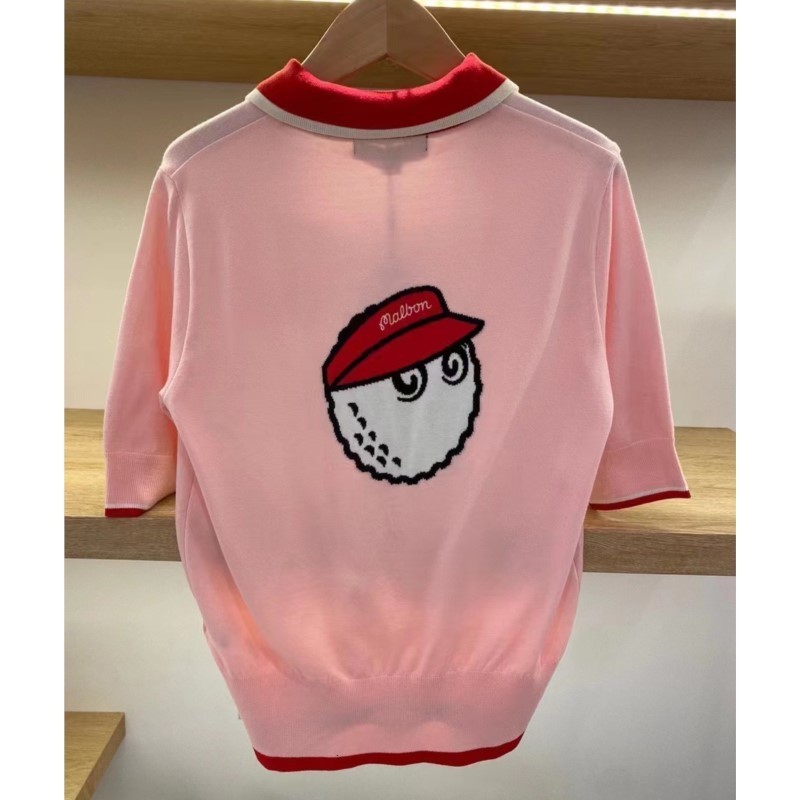 Women Golf Knitted Top Pullover Puff Sleeve Casual Sweater Blouse Shirt 230627